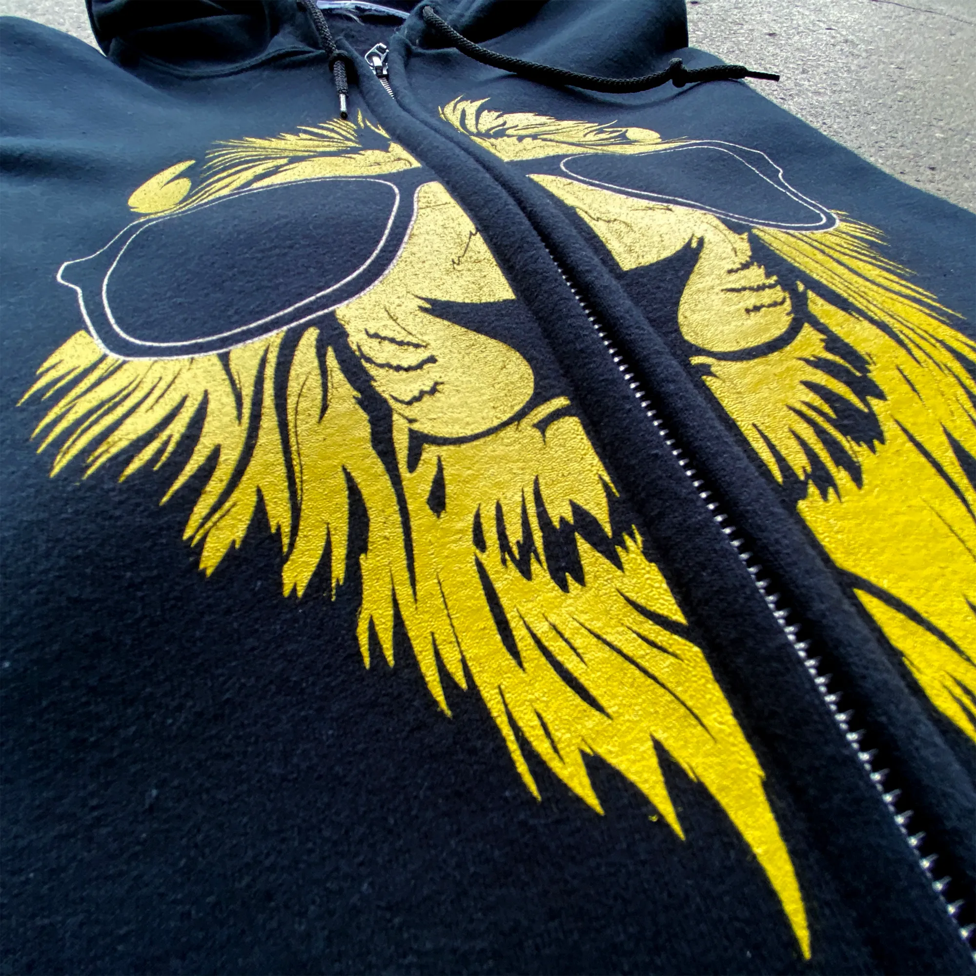 Screen Printed Zip Up Sweatshirt