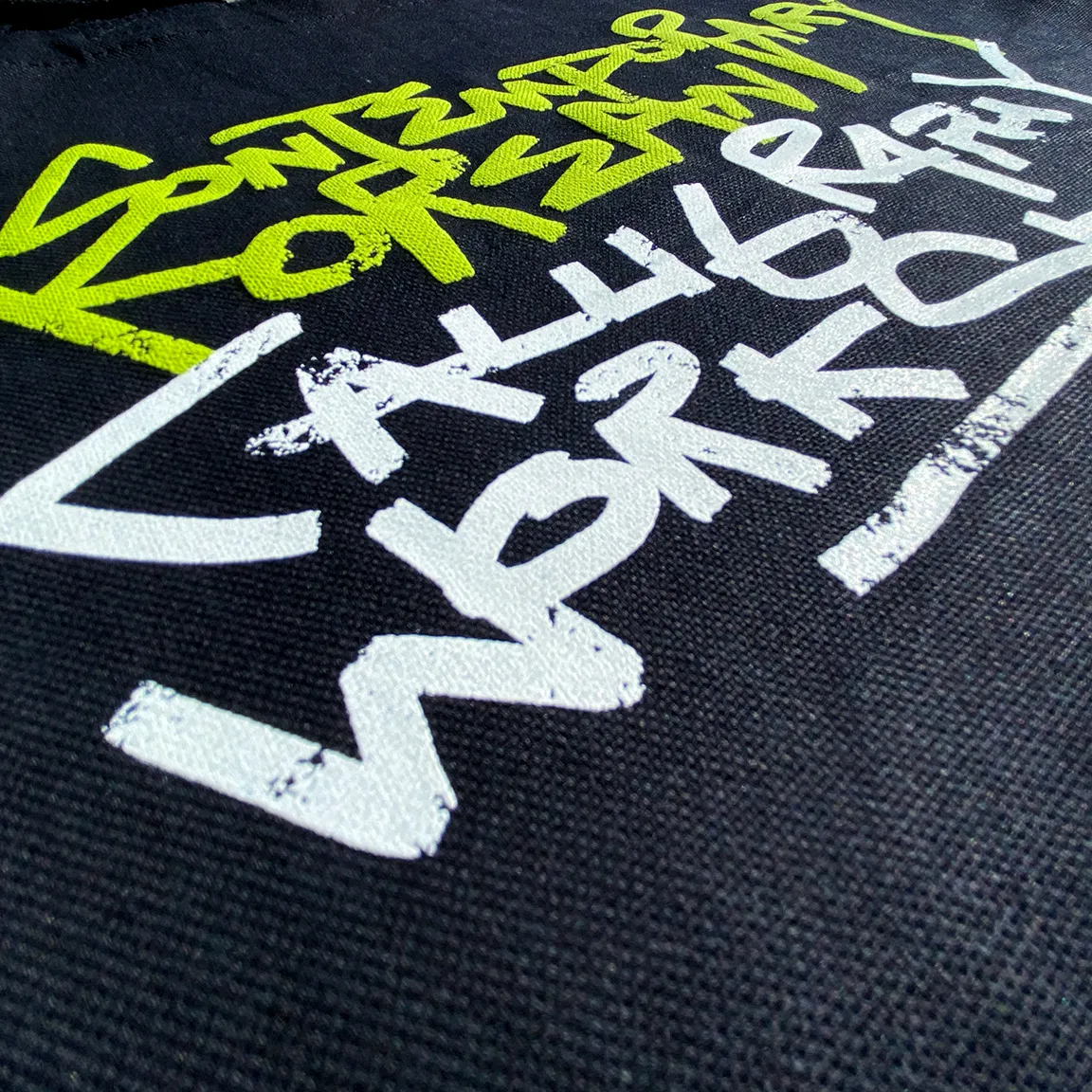 Two-Color Screen Printed Image On Tote with Puff Ink