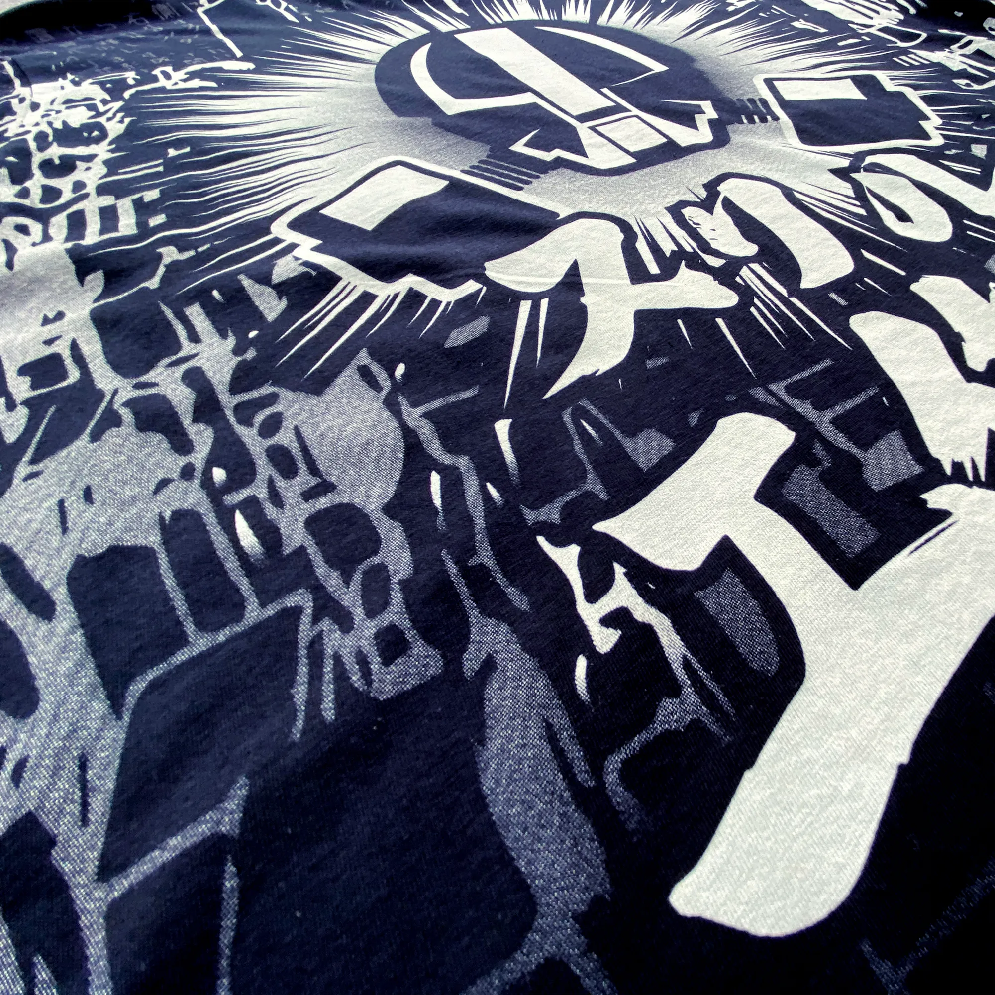 One-Color All-Over Screen Print with Discharge Ink
