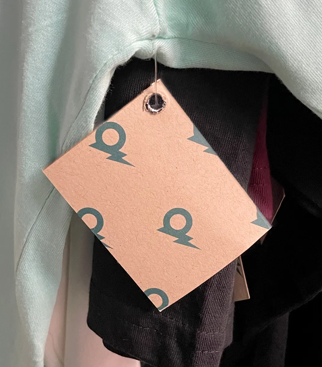 hangtag installed with plastic barb