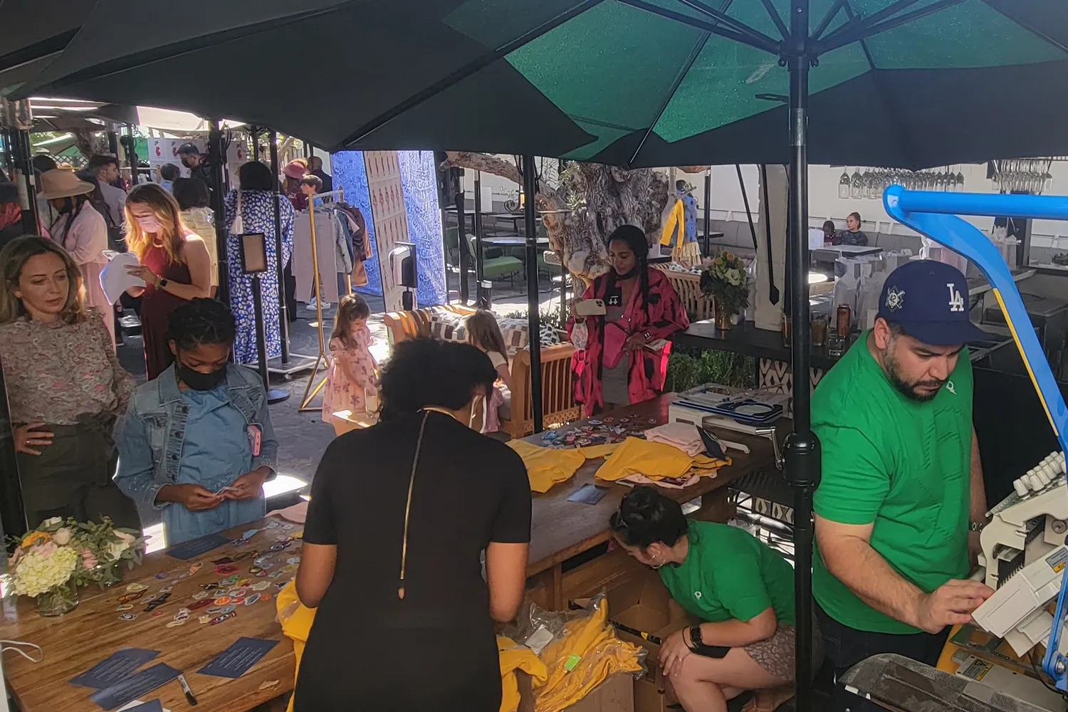 Live Embroidery at Children's Fashion Event at Gracias Madre