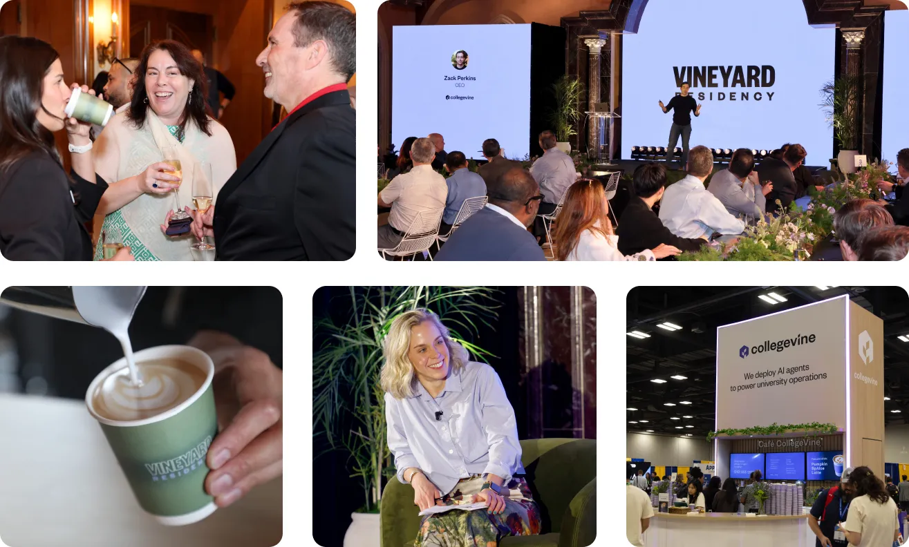 Collage of images from past CollegeVine events