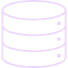 Icon of a cylindrical database server with three stacked layers and three small circle indicators on the right side.