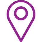 Purple map location pin icon.