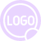 Minimalist circular logo with the word 'LOGO' inside and a small curved accent at the bottom right.