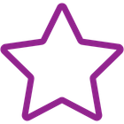 Purple outlined five-point star icon with transparent center.