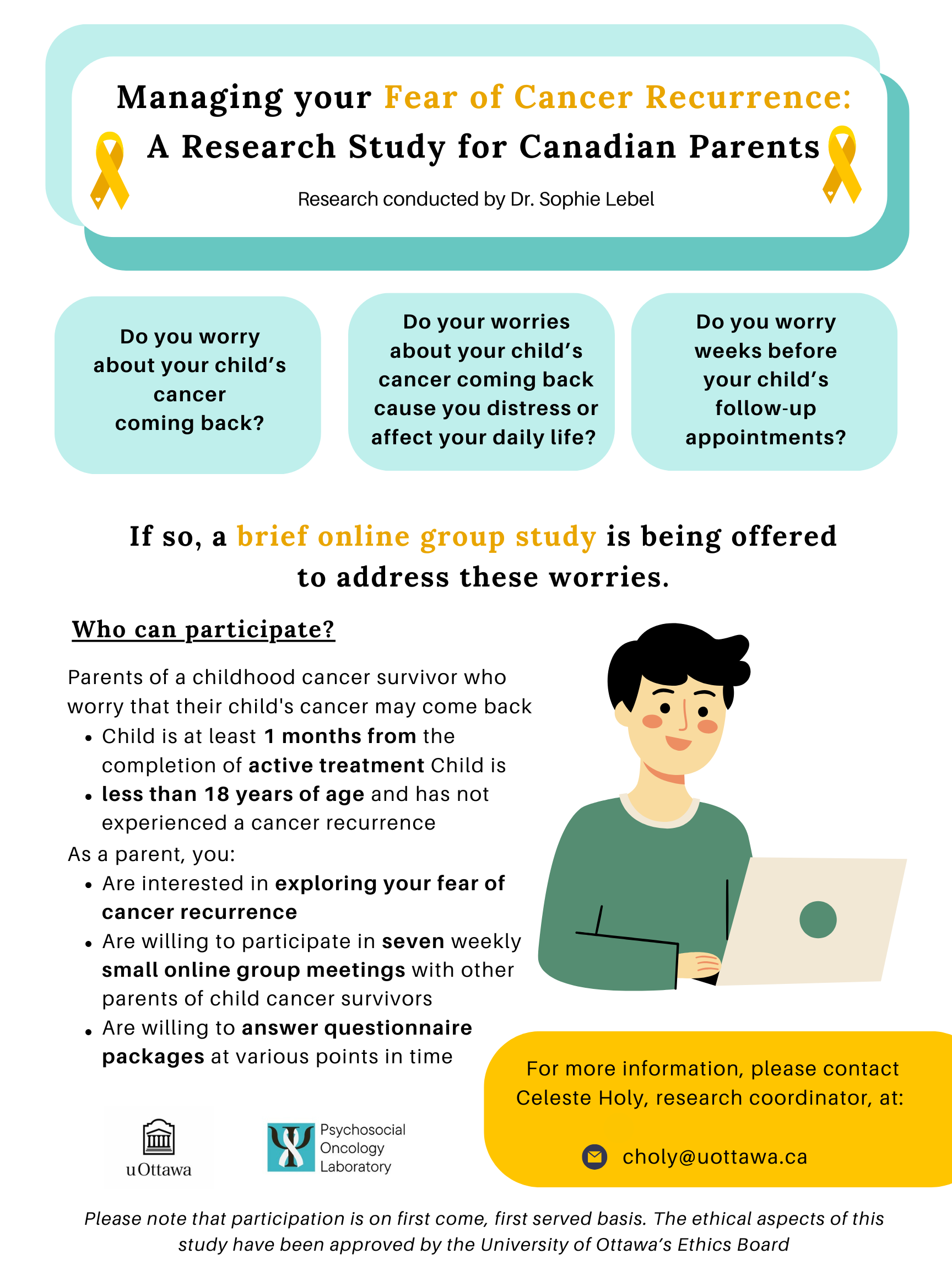 A poster about ParentFORT childhood cancer research.