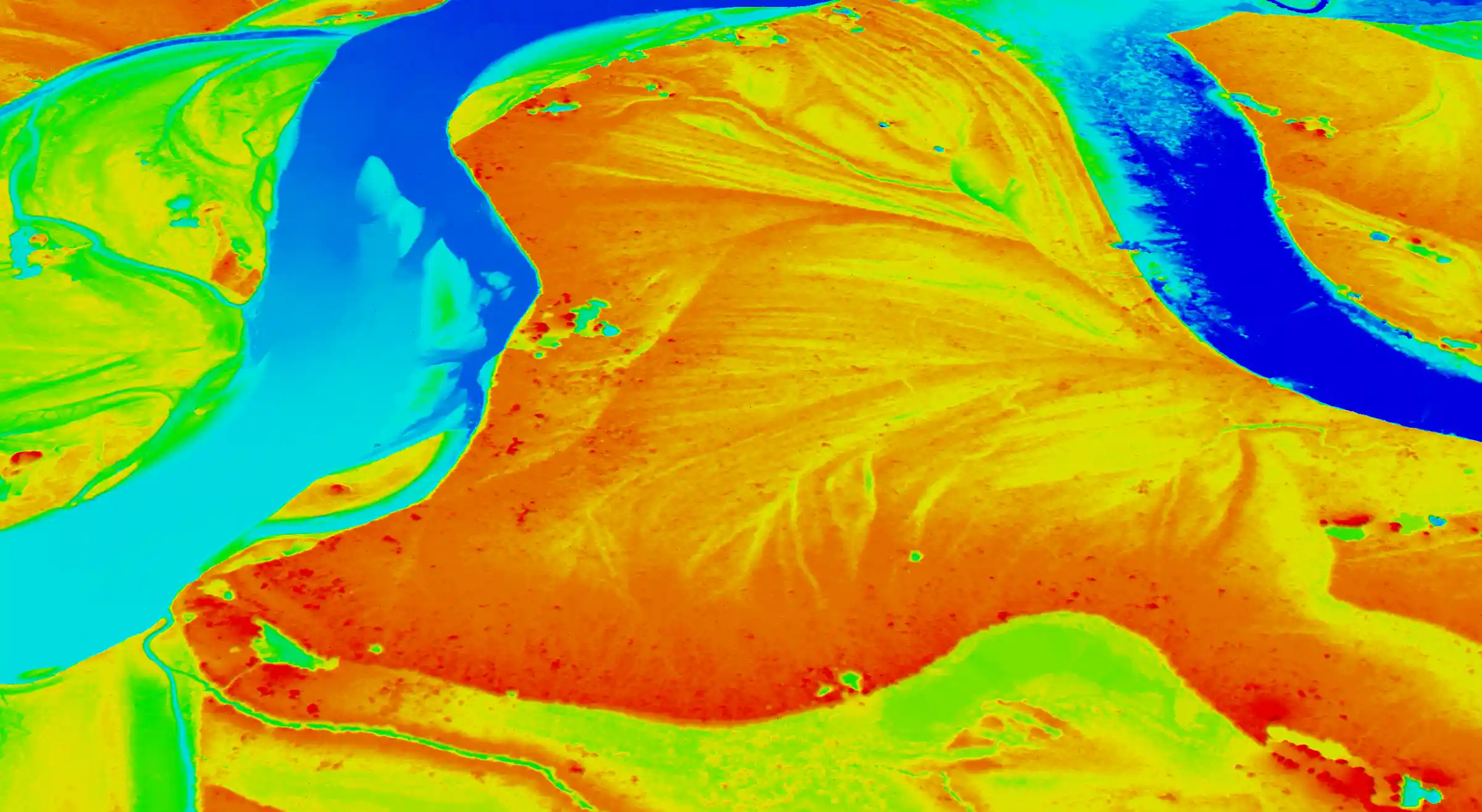 Peru gold mining DEM map