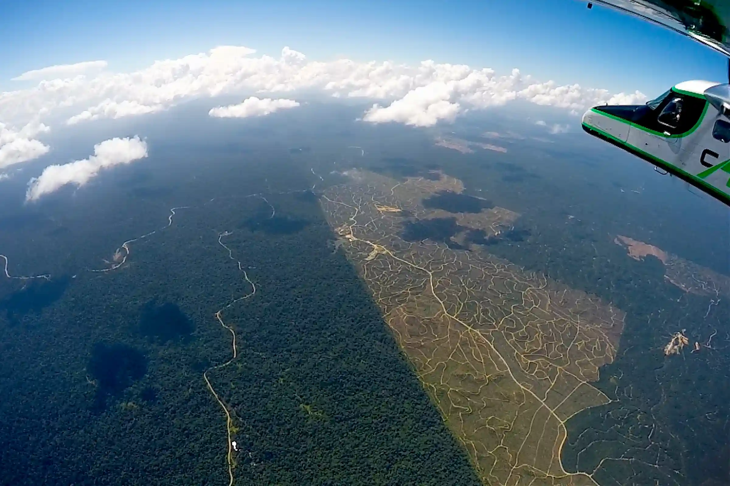 CAO flying over borneo coastline