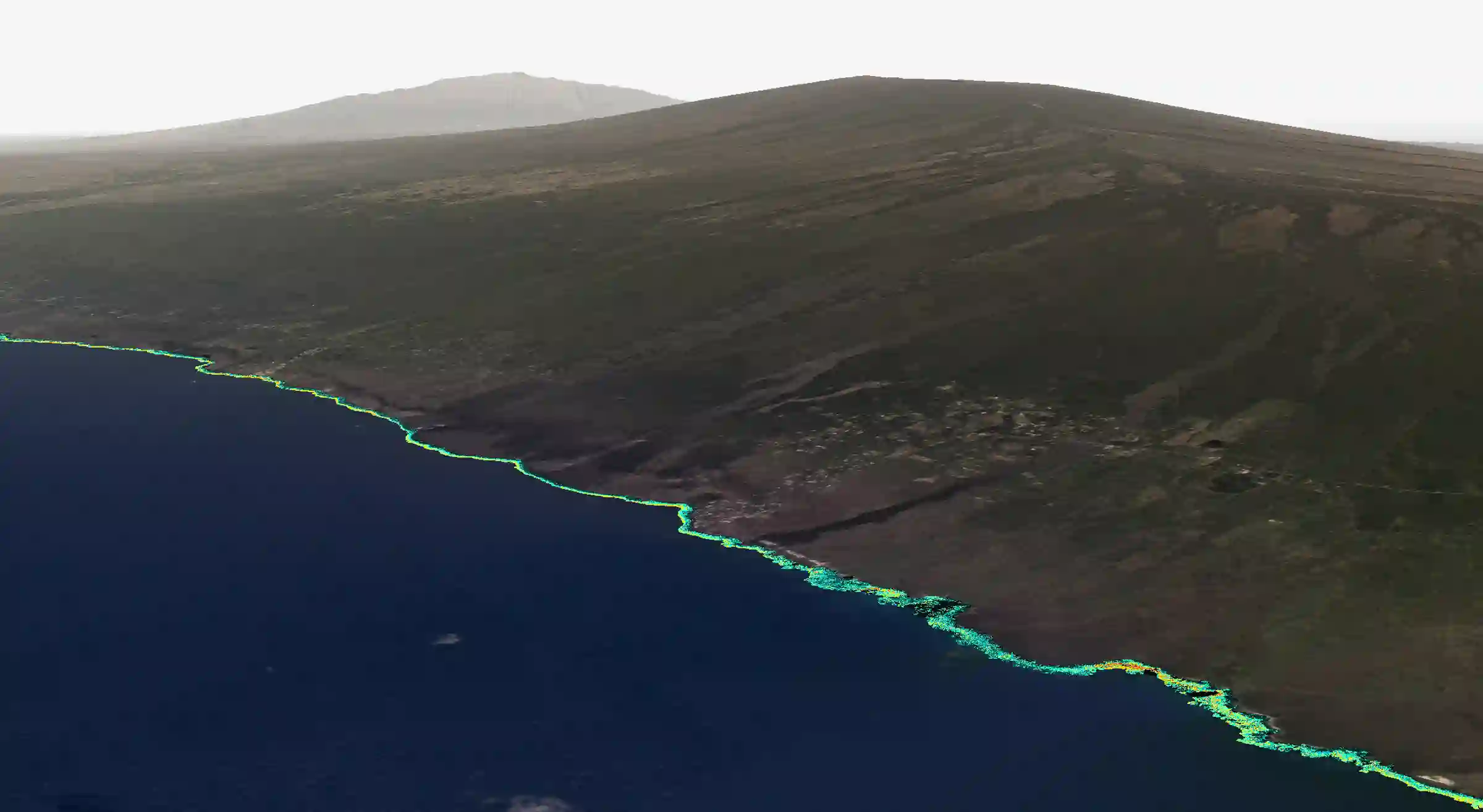 Hawaiʻi island coastline reef health map