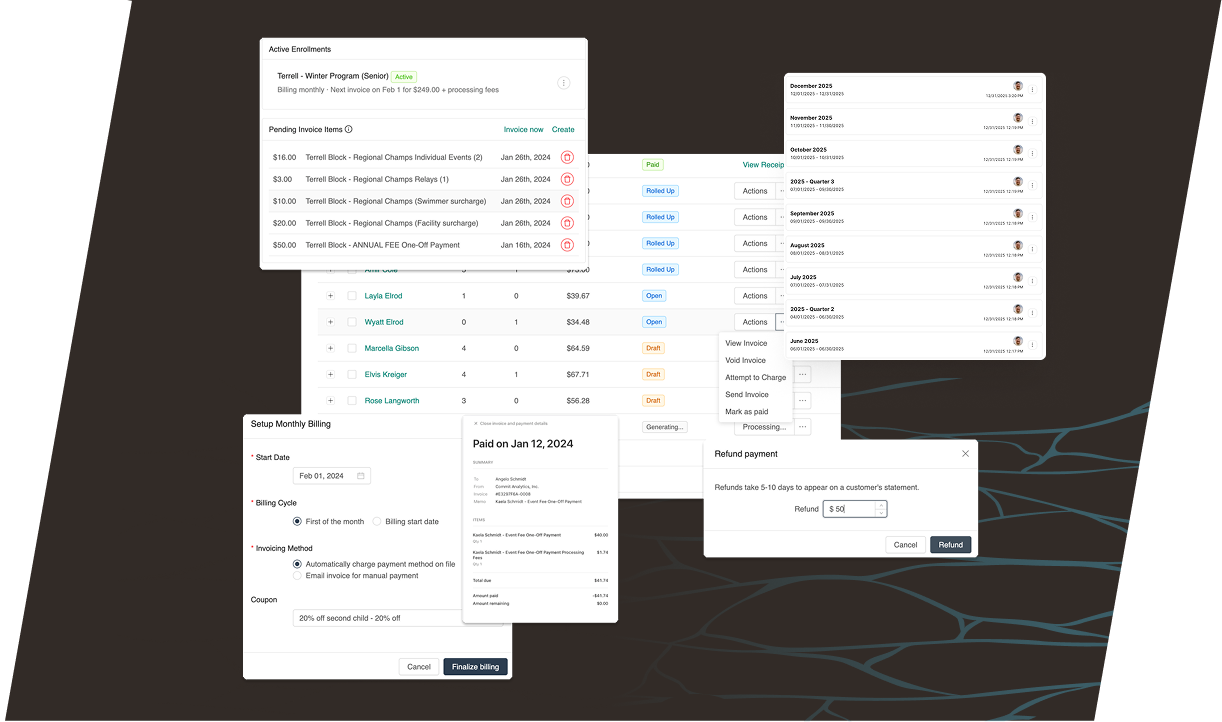 Track jobs, billing, and activity