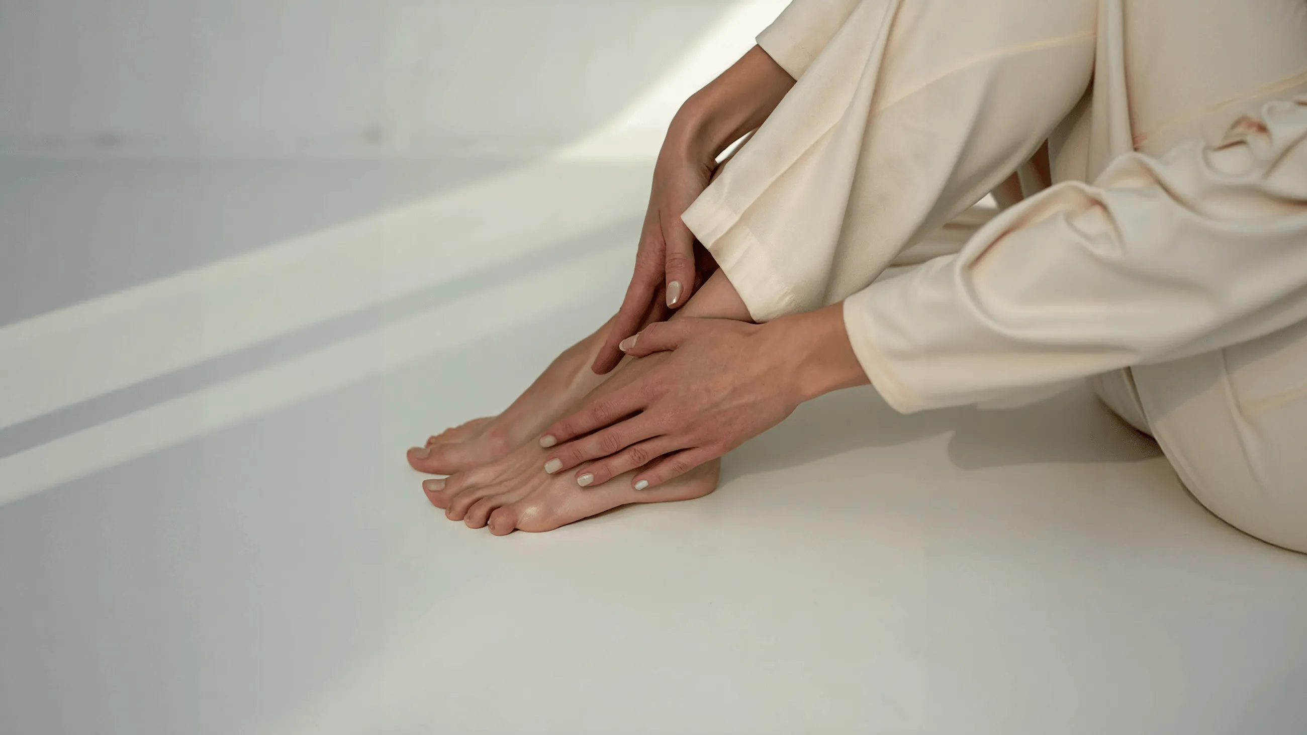 Minimal yoga studio with mat on floor