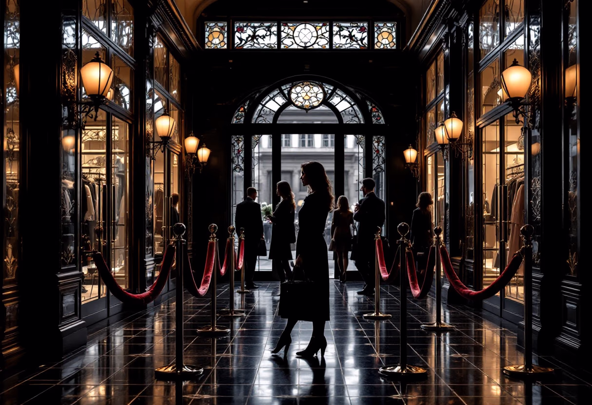 image of bustling department store entryway
