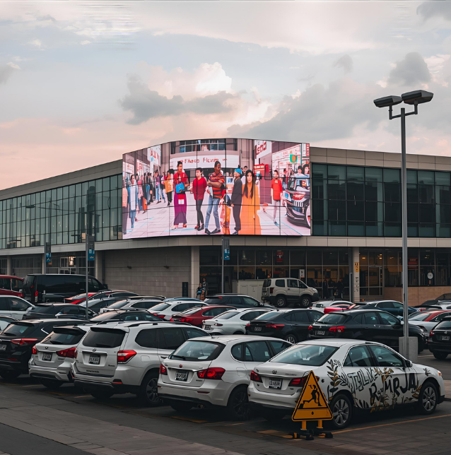 Videowall vor Einkaufscenter