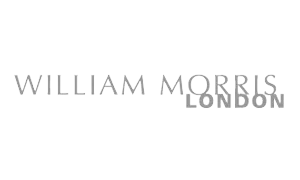 William Morris London brand name in white text on a black background.