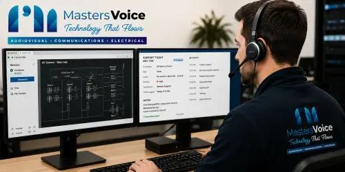 Illustration of remote AV help desk support