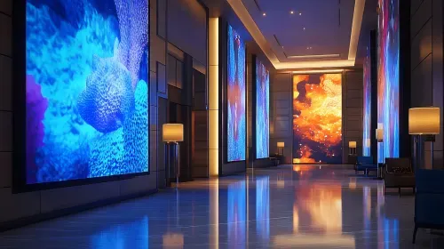 Digital signage across a commercial space