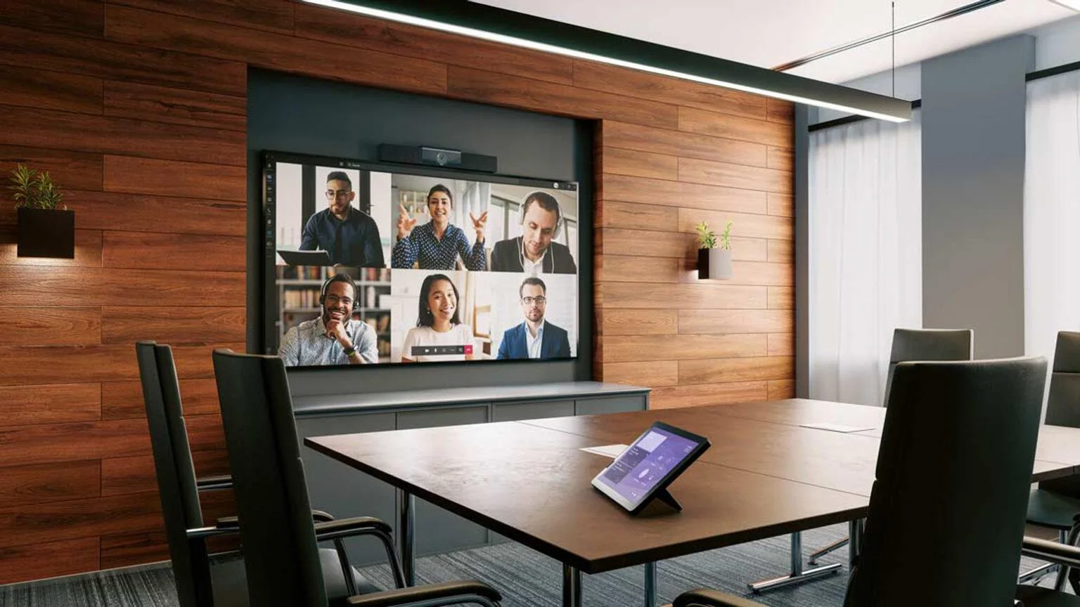 Microsoft Teams Room executive boardroom video conferencing system
