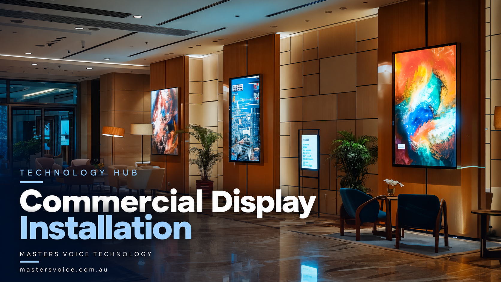 Commercial display and audiovisual installation