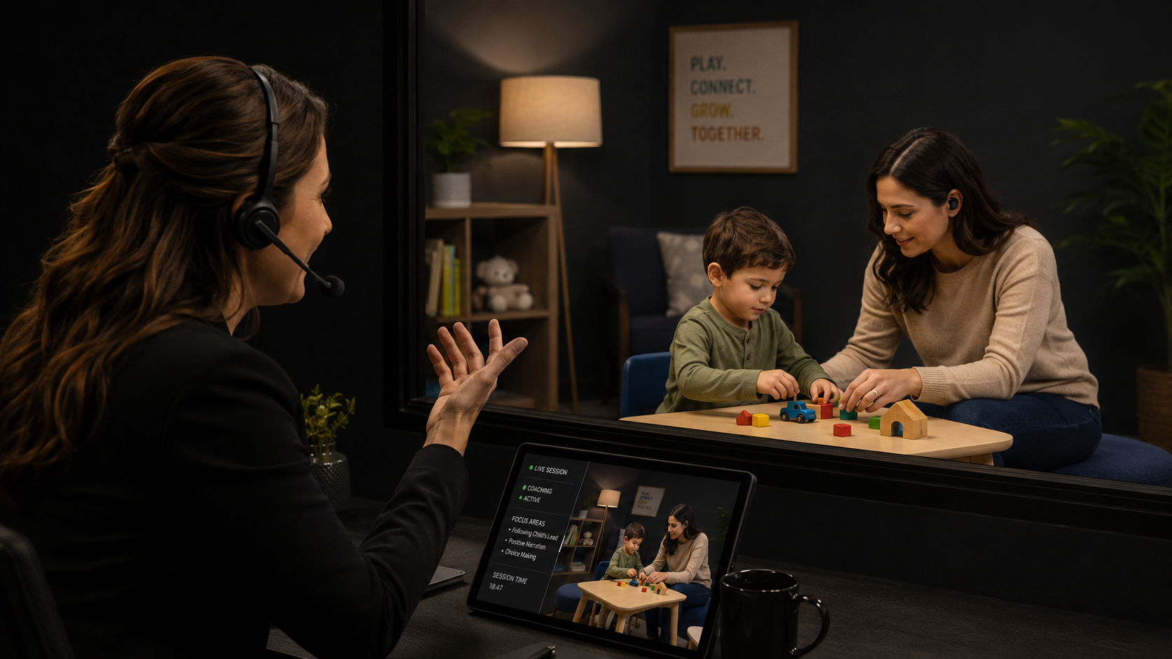 In-ear monitoring for parent coaching during PCIT sessions