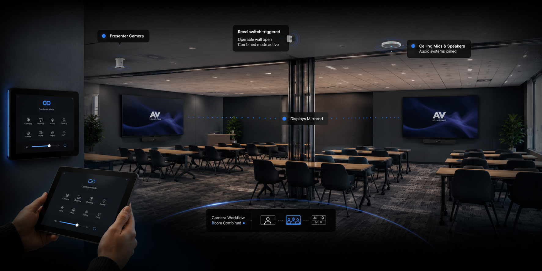 Flexible corporate training room AV system in Parramatta