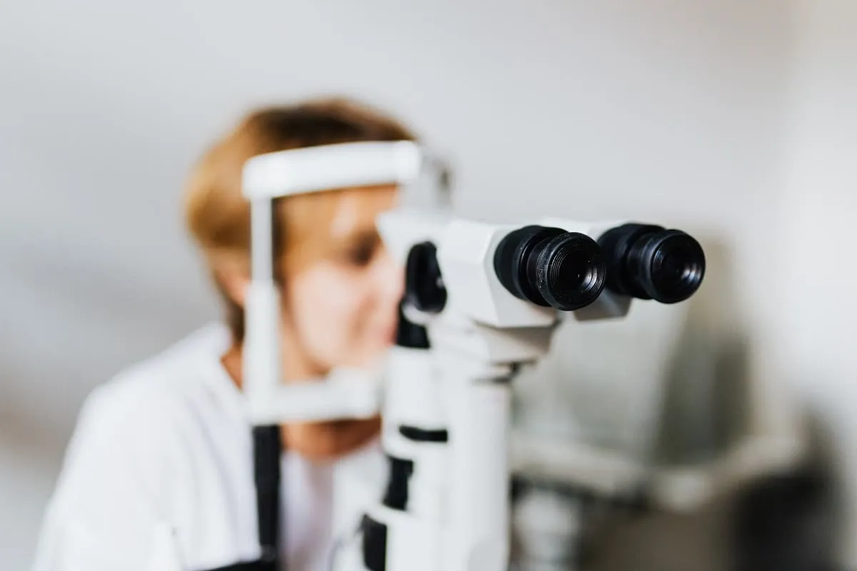 Women having an eye exam