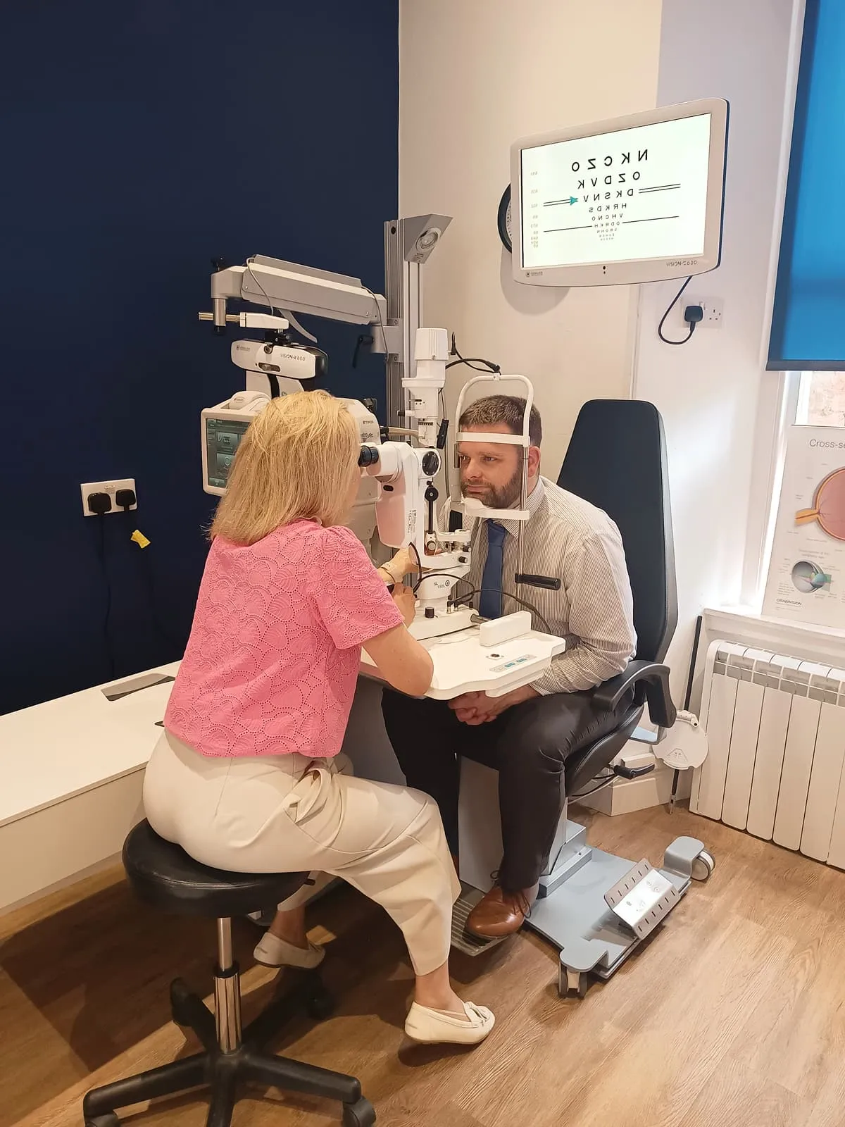 Man having an eye examation on the Phoropter