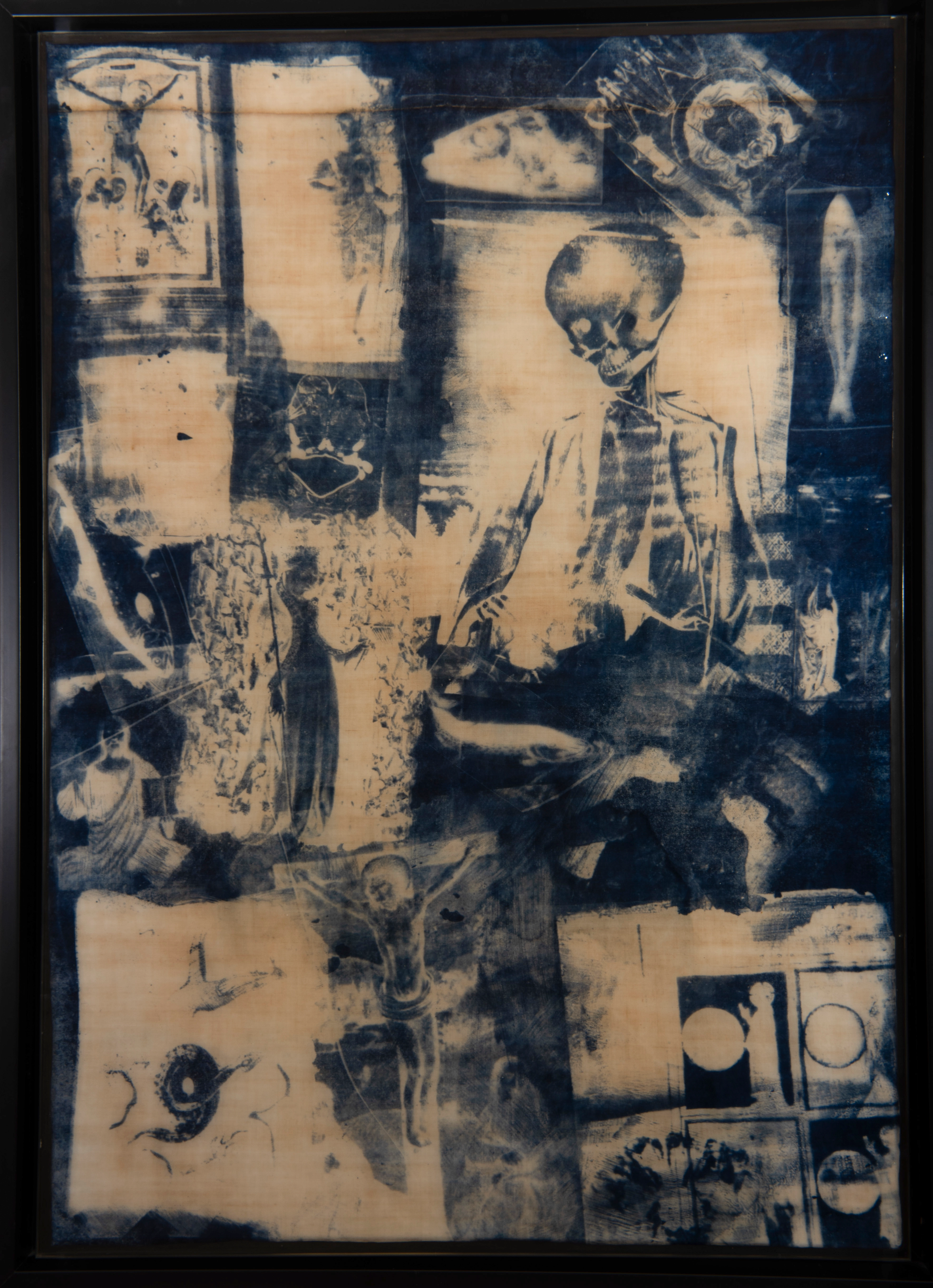 Cyanotypie mit Übermalung