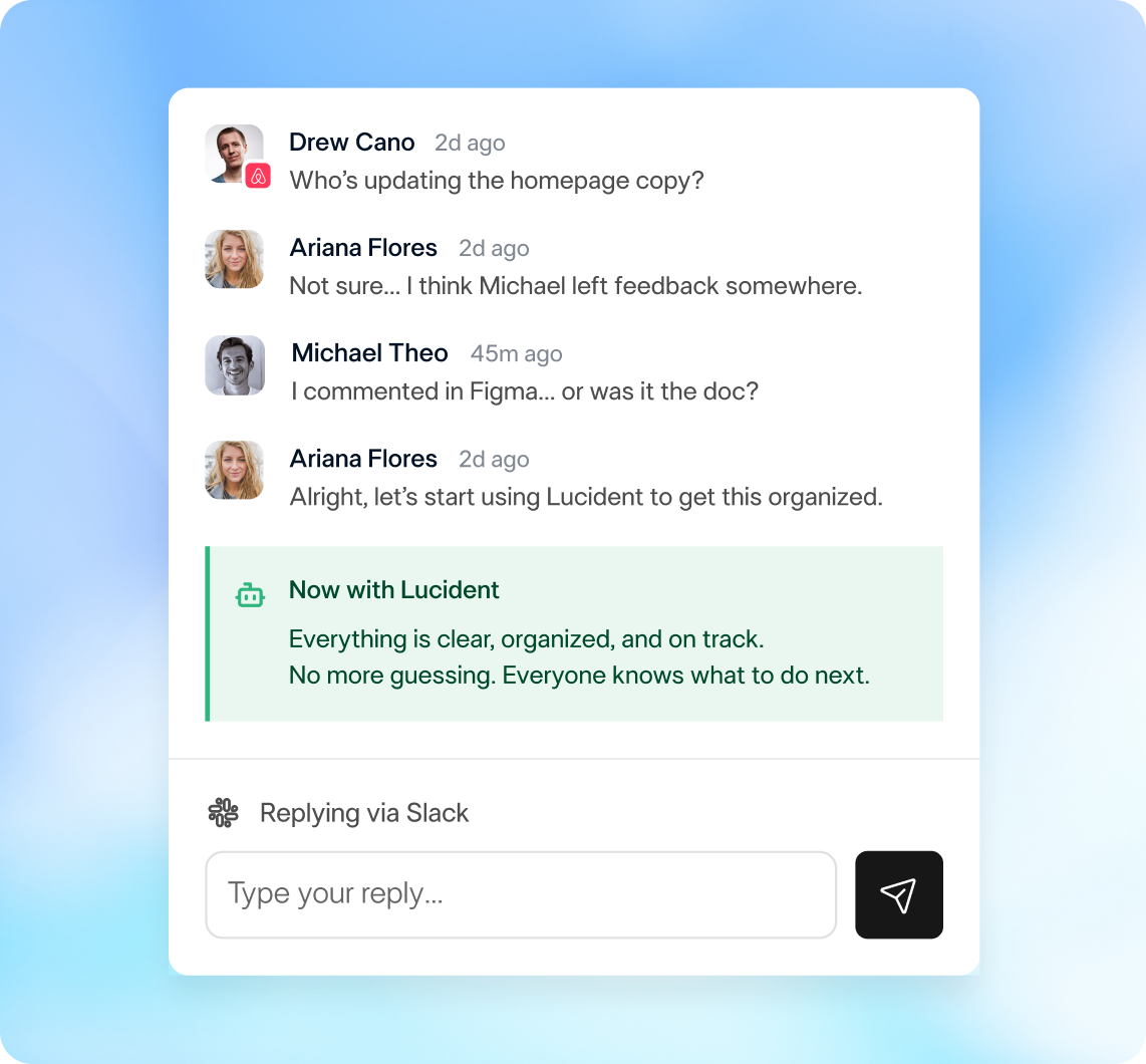 Image showcase of Lucident bringing structure to chaos