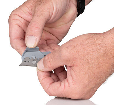 Demonstration of blade replacement on the Virex safety knife