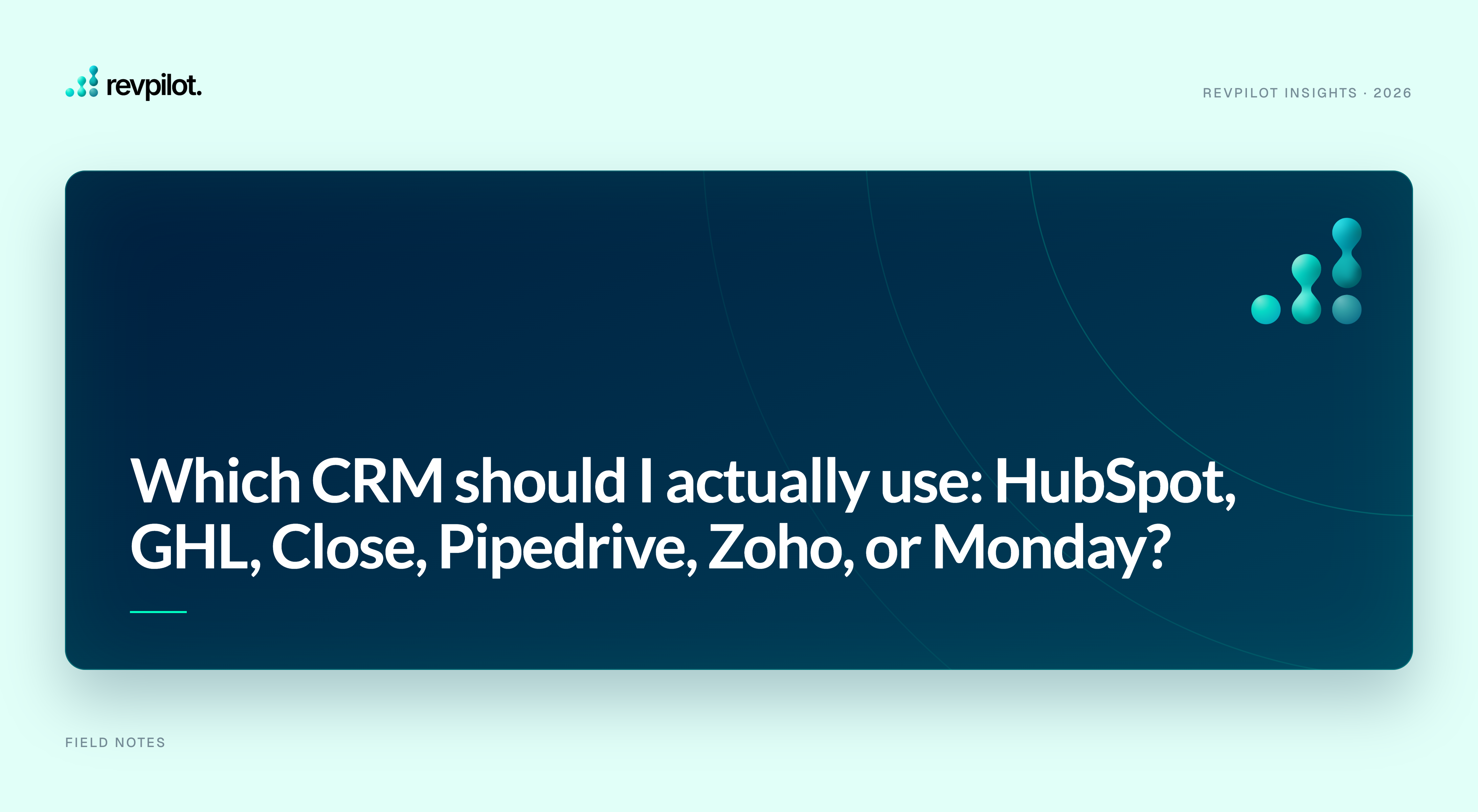 Which CRM should I actually use: HubSpot, GHL, Close, Pipedrive, Zoho, or Monday?