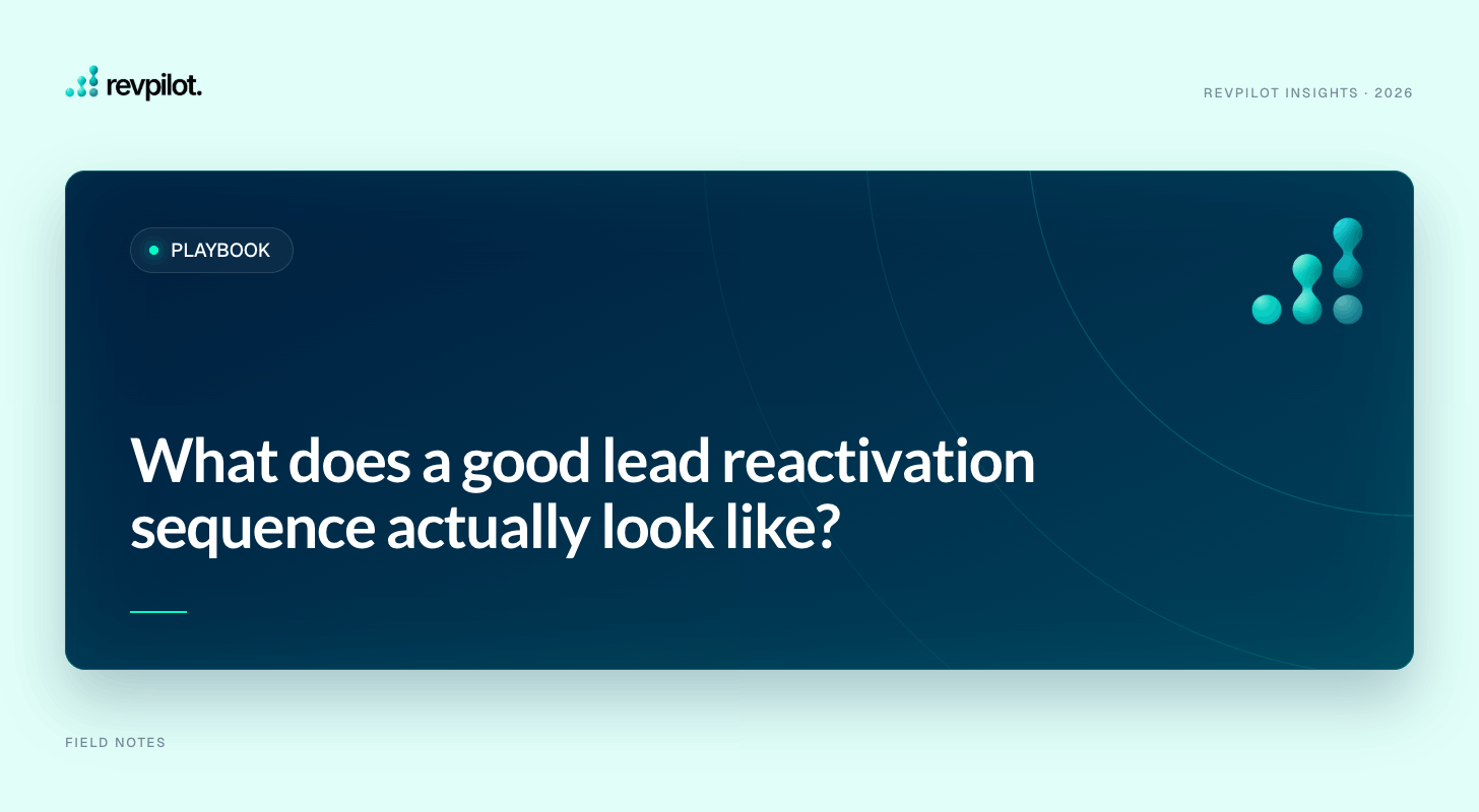 What does a good lead reactivation sequence actually look like?