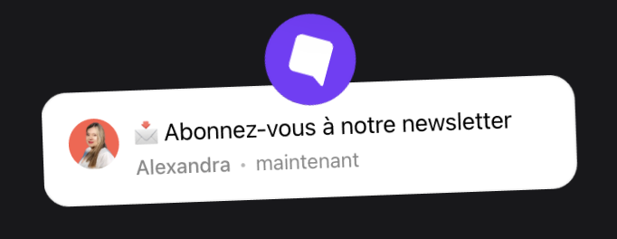 noCRM chatbot notification inviting to subscribe to the newsletter