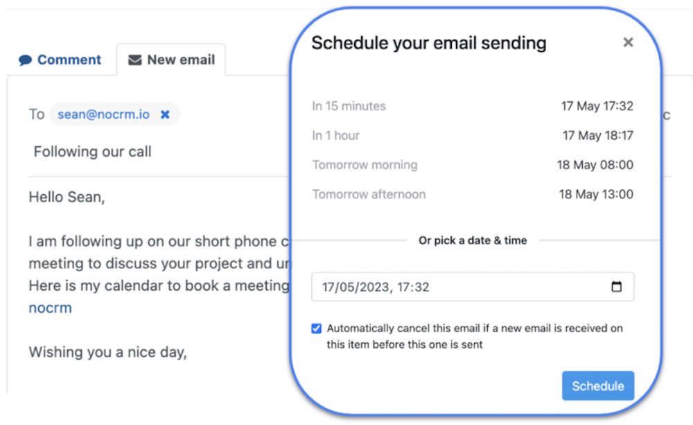 Agendamento de e-mails de solopreneur
