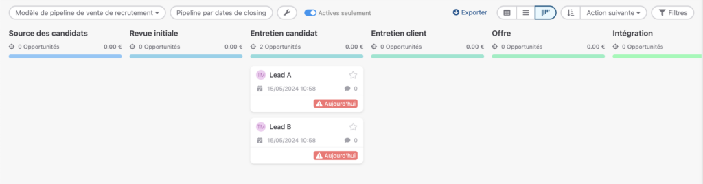Modèle de pipeline de vente de recrutement
