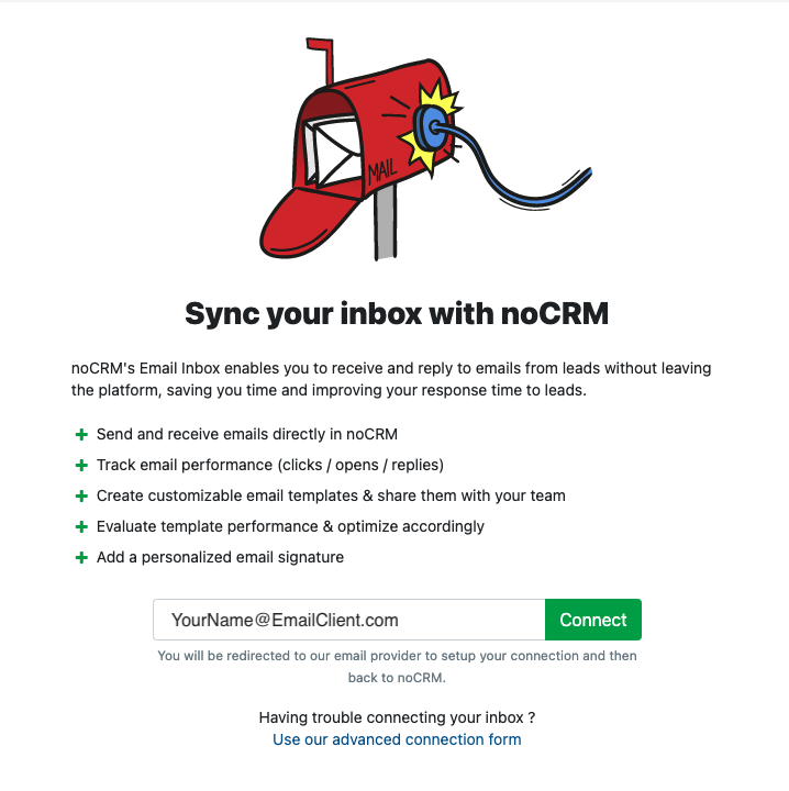 noCRM two-way email integration