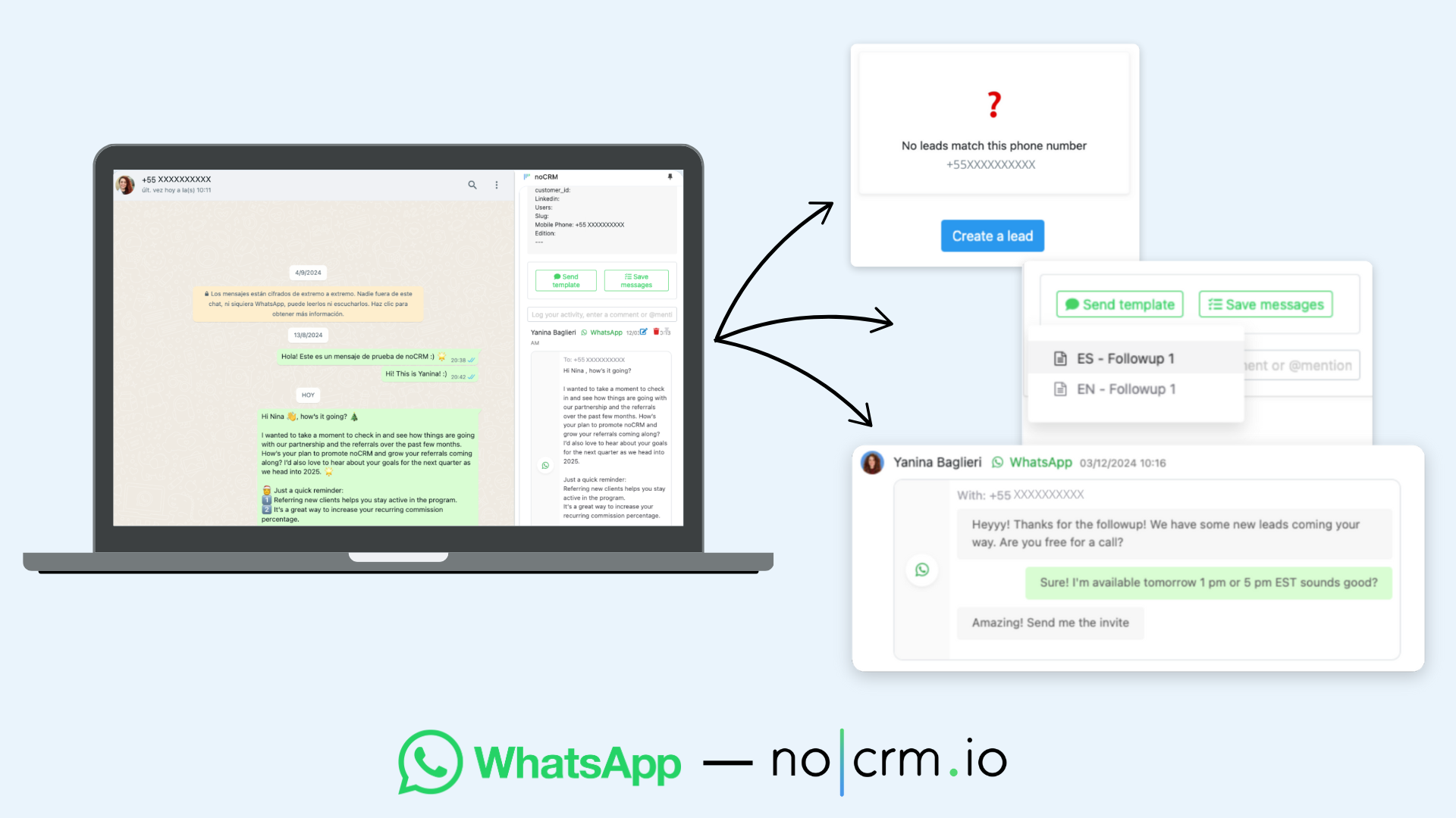 Intégration noCRM et WhatsApp