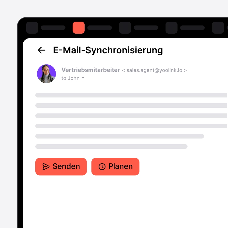 Mit noCRM synchronisiertes E-Mail-Postfach