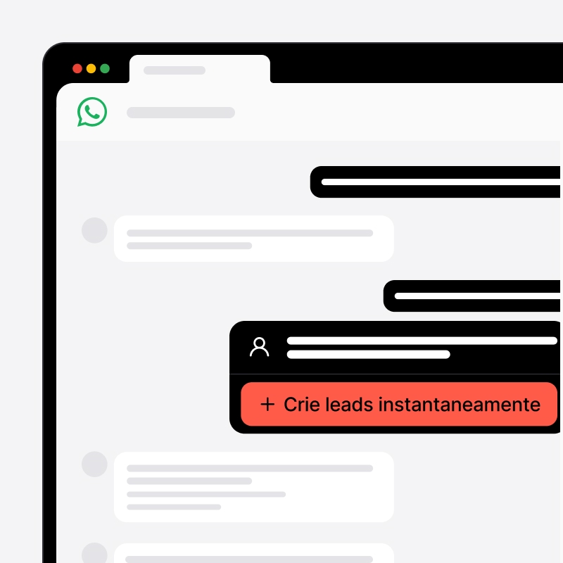 Lead criado instantaneamente a partir de uma conversa no WhatsApp no noCRM