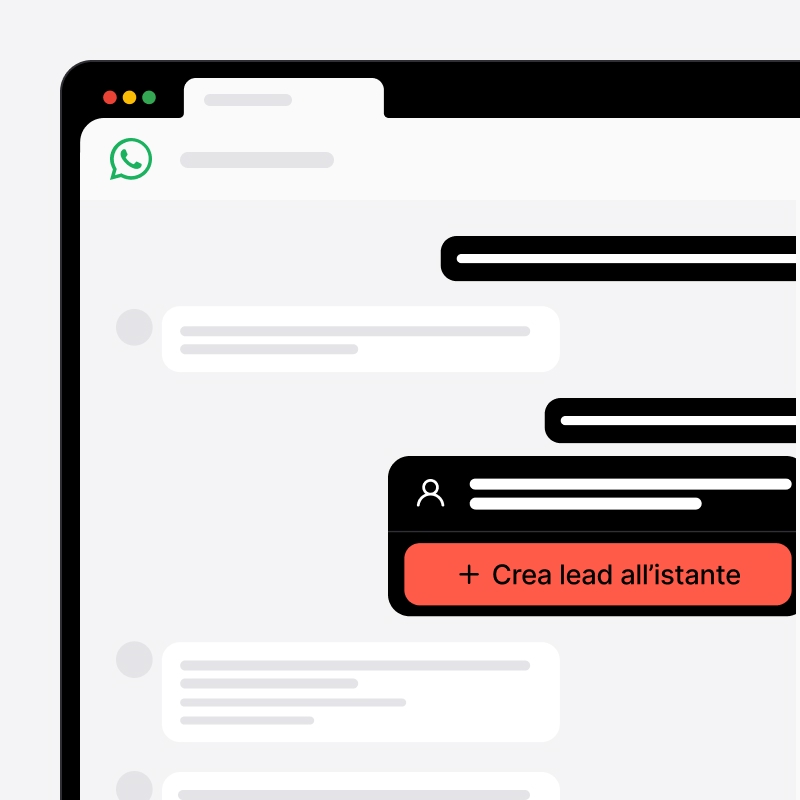 Lead creato istantaneamente da una conversazione WhatsApp in noCRM