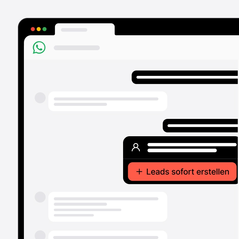 Lead sofort aus einem WhatsApp-Chat in noCRM erstellt