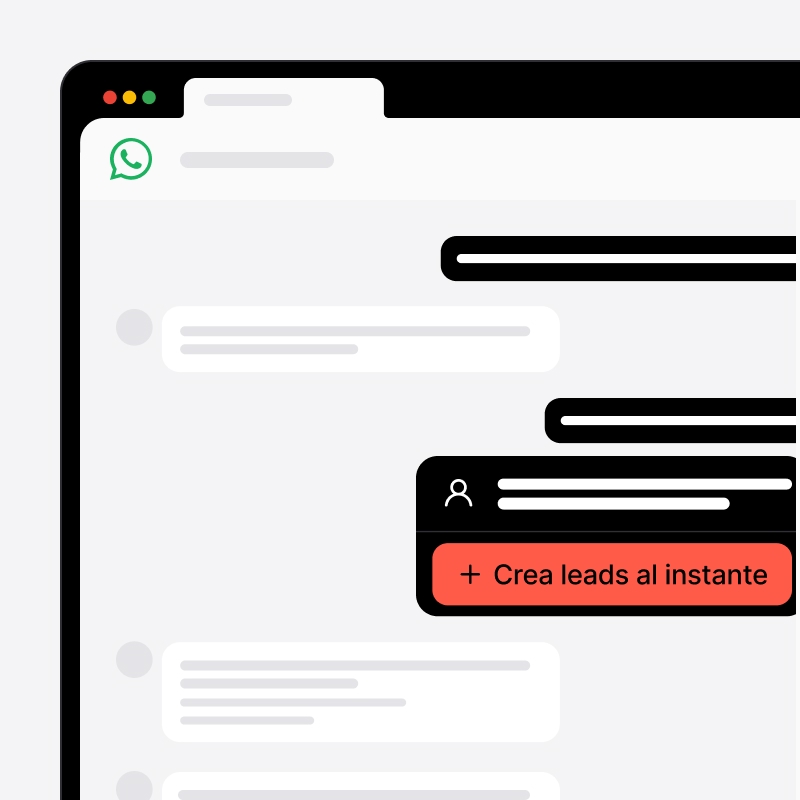 Lead creado al instante desde una conversación de WhatsApp en noCRM