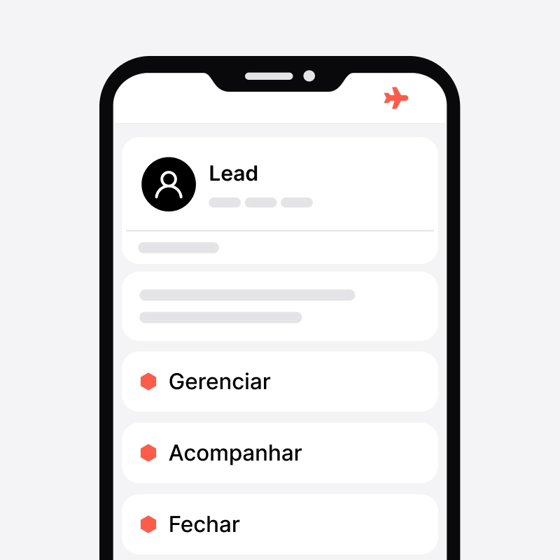 App móvel do noCRM mostrando um lead no iOS e Android
