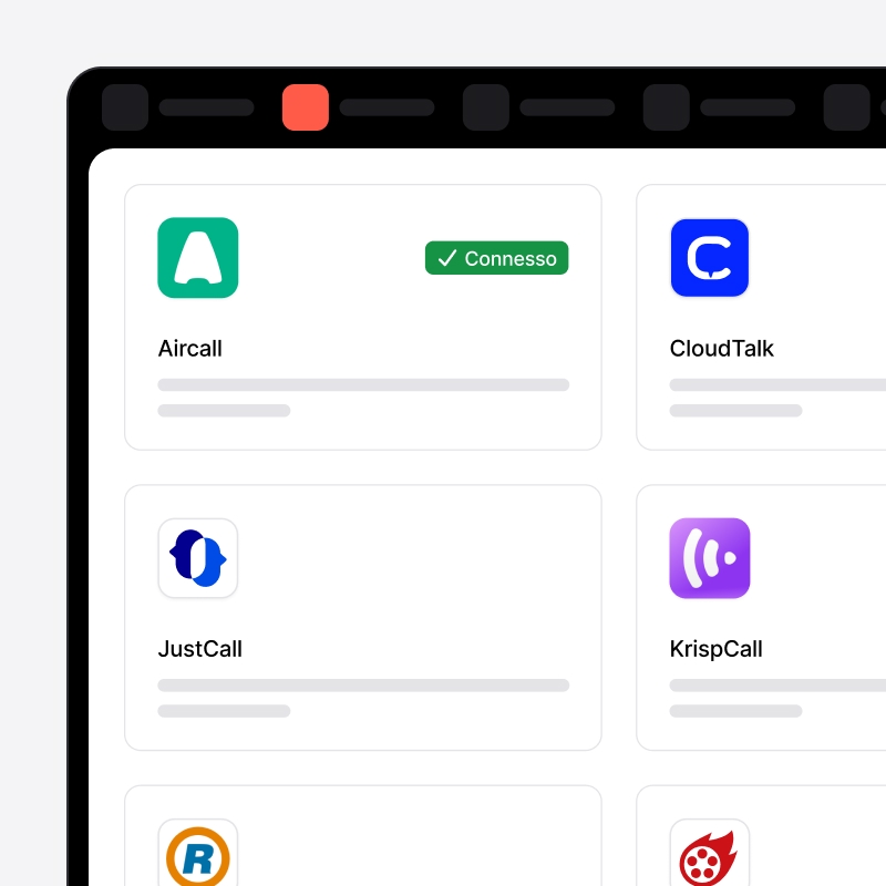 Strumenti VoIP collegati a noCRM: Aircall, CloudTalk, JustCall e KrispCall