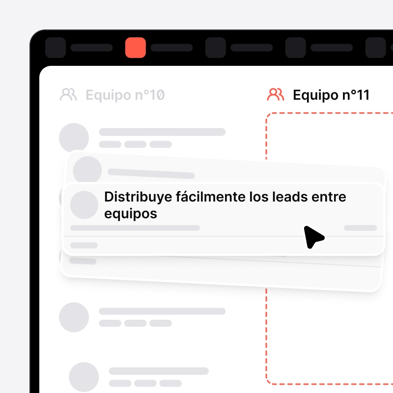 Leads transferidos entre equipos en noCRM