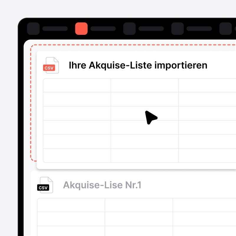 Aus einer CSV-Datei in noCRM importierte Prospect-Liste