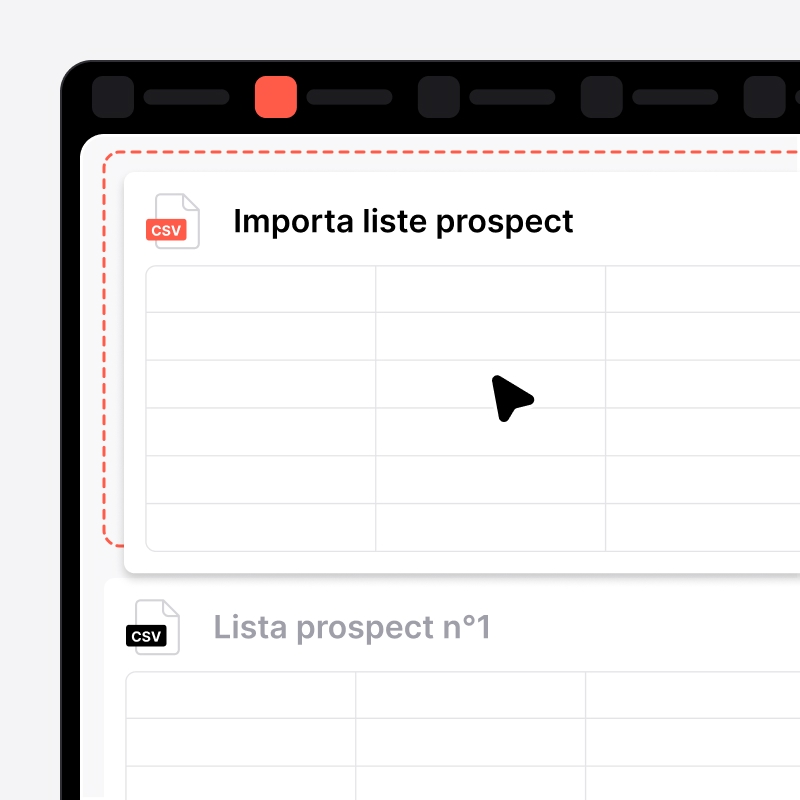 Lista di prospect importata in noCRM da un file CSV