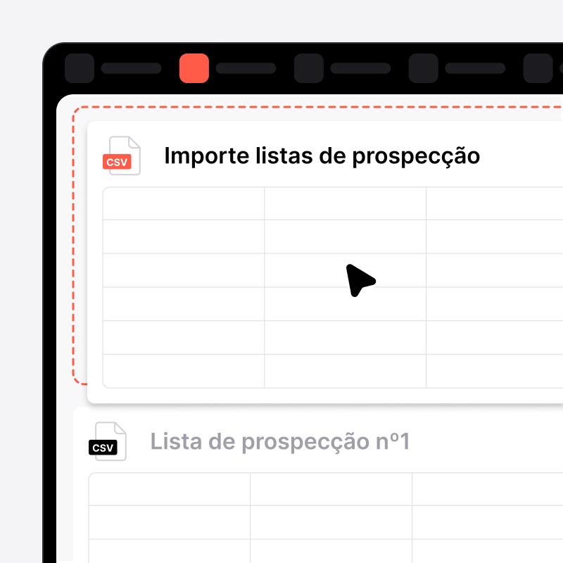 Lista de prospecção importada no noCRM a partir de um arquivo CSV