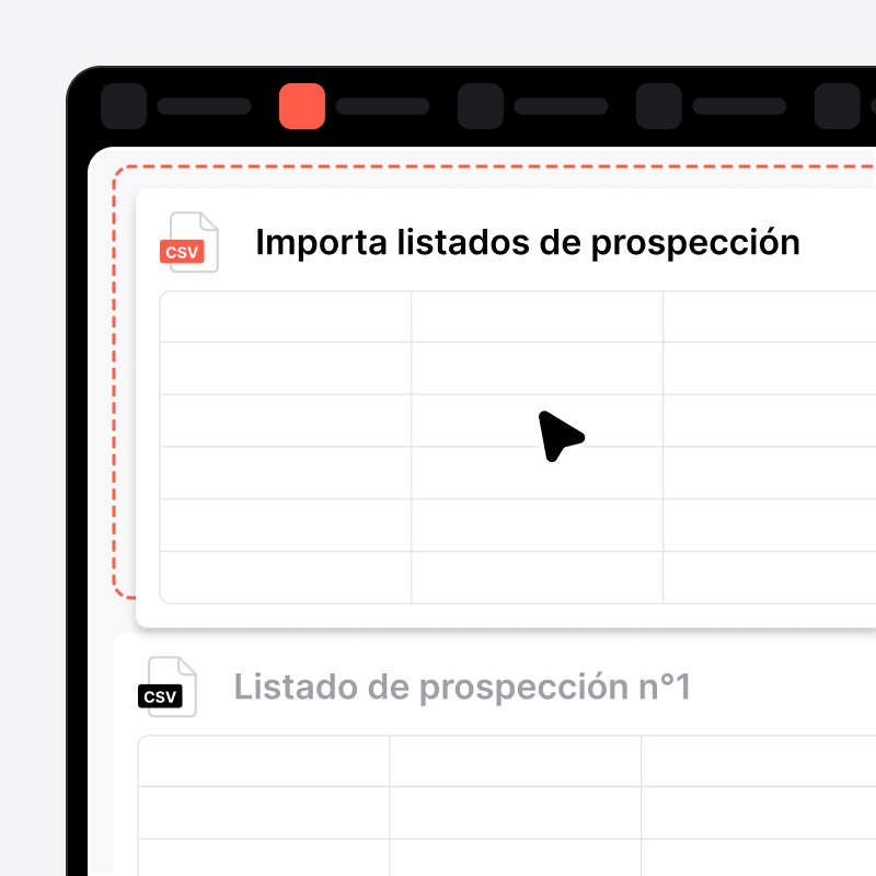 Lista de prospección importada en noCRM desde un archivo CSV