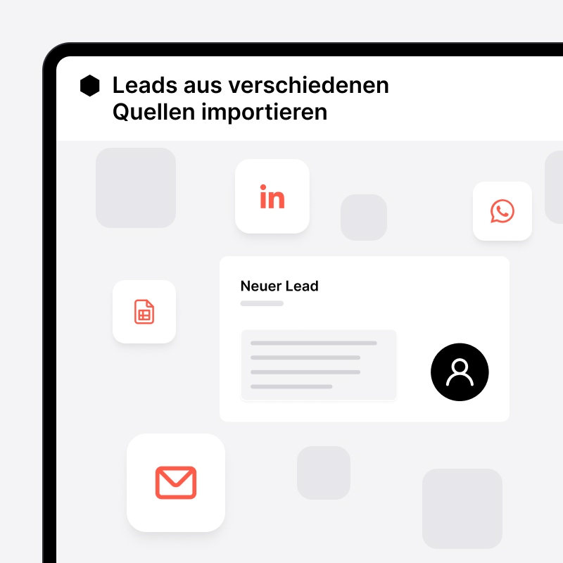 Aus mehreren Quellen in noCRM importierte Leads